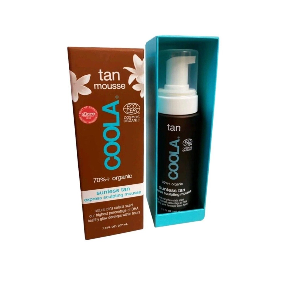COOLA Sunless Tan Express Sculpting Mousse Organic Pina Colada Scent‎ 7oz 207ml